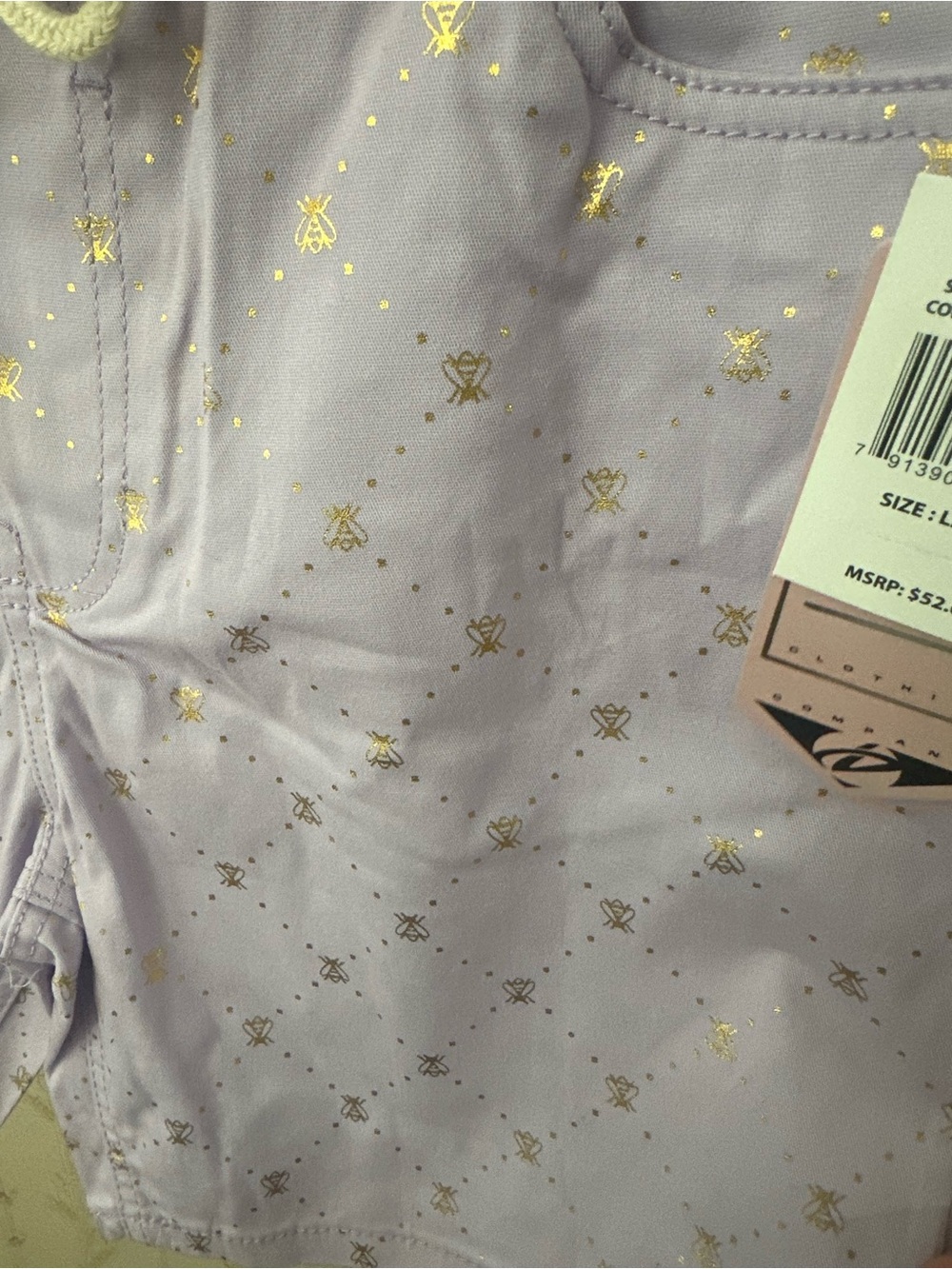 Drill Clothing Co Men’s Gold Bee Print Shorts Large NWT - Picture 5 of 5